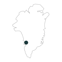 Mappa della Groenlandia con posizione di Ilulissat