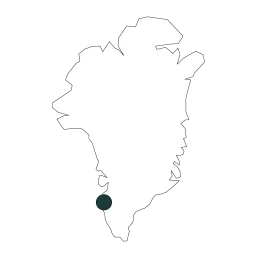 Mappa della Groenlandia con posizione di Nuuk