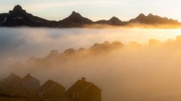 Paesaggio mattutino a Tasiilaq in Groenlandia