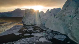 Tramonto intorno al fiordo di Ilulissat